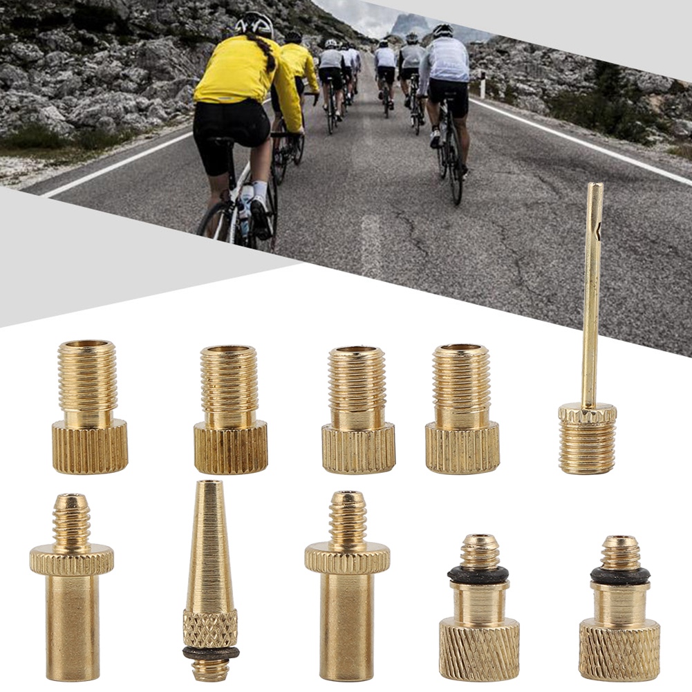 10-Mảnh van đồng Bộ chuyển đổi Lốp Van Chuyển Đổi Vòi Phun có vòng cao su FR Để Chúng Tôi Van Chuyển Đổi Cho Xe Đạp xe đạp núi Bóng Phao bơi tròn