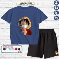 Setelan Anak Celana Pendek Laki Laki Usia 5-15 Tahun Motif  LUFFY QUOTE