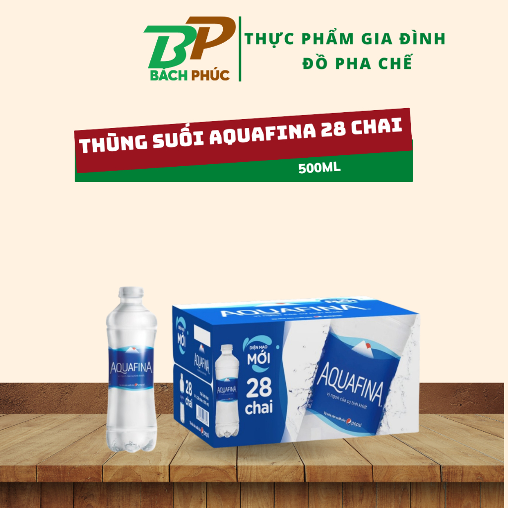 Thùng 28 Chai Nước suối Nước tinh khiết Aquafina (500ml/chai) - Pha chế Bách Phúc Đà Nẵng