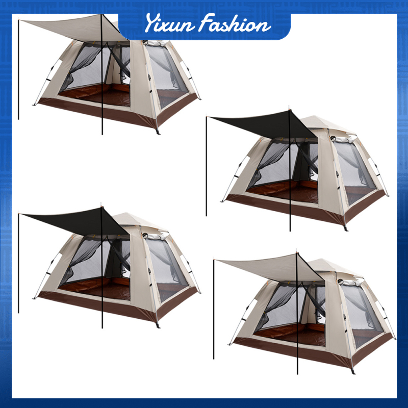 Pop Up Camping Tent, Outdoor Folding Tent With Zipper Net Screen Windows, 210D Oxford Fabric Sun Shade Beach Tent, Patio Pop Up Tent For Camping Picnic ราคา 2,006 บาท*ส่งฟรี
