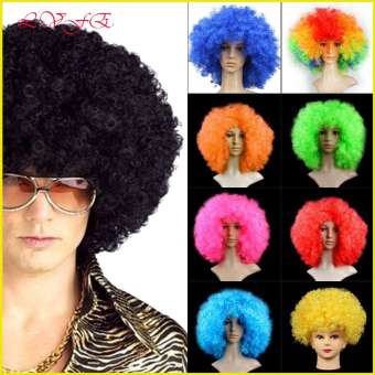LVFENYA Nhiều màu Halloween Tiệc lễ hội Cosplay chú hề Đạo cụ Tóc giả xoăn afro màu đen Tóc xoăn Tóc Giả Nhiều màu Quần áo trẻ em/người lớn