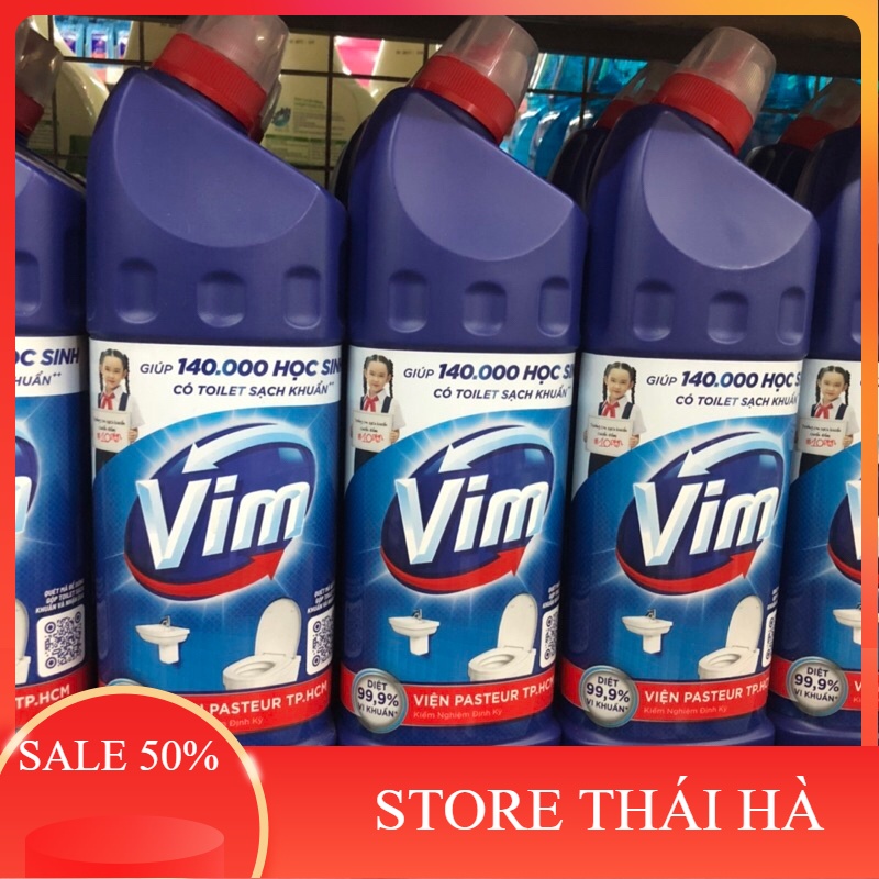 NƯỚC TẨY RỬA BỒN CẦU VÀ NHÀ TẮM VIM CHAI 880ML - Shop SIÊU THỊ LAN CHI