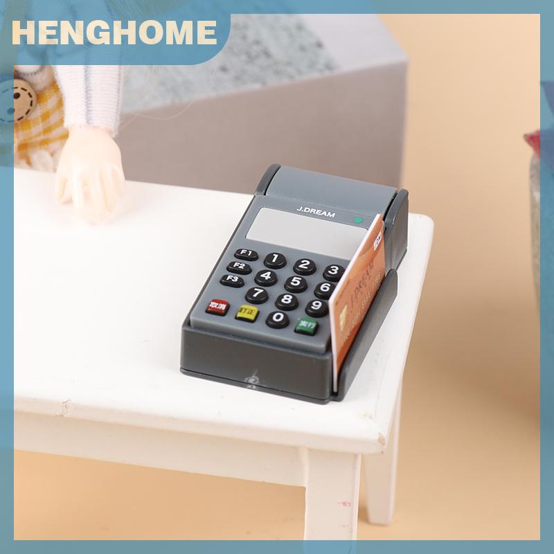 HENGHOME 1 Bộ búp bê nhà cảnh trang trí siêu thị cửa hàng thẻ máy quét mô hình đồ chơi