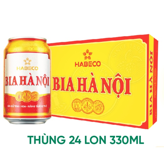 Thùng 24 lon Bia Hà Nội - (330ml/lon)