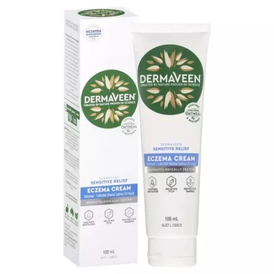 DermaVeen Eczema Cream Sensitive Relief 100ml - Specially for mild eczema flare ups**Natural Oatmeal** Expiry March 2023