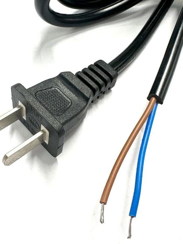 Dây Nguồn Tiêu Chuẩn CE Châu Âu - 2x0.75mm², Dài 1.5m/2m/3m, Phích 2 Chân Tròn, Dây Tròn/Flắt, Đồng Nguyên Chất - Dây Tròn - 3m