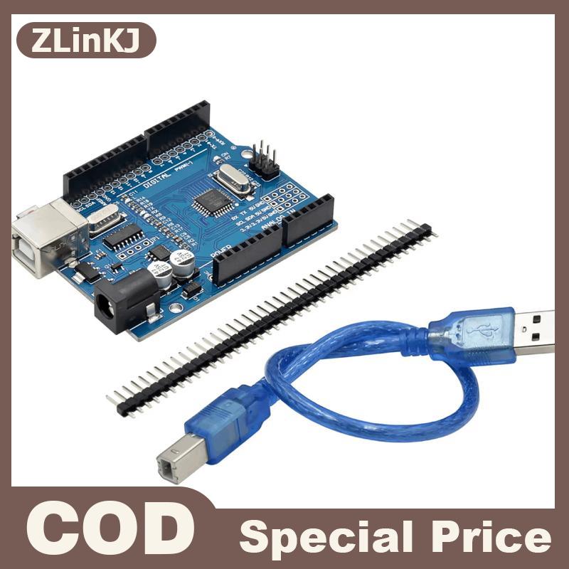 ZLinKJ แผงวงจรพัฒนา R3พร้อมชิป MEGA328P ATMEGA328PB ตัวขยาย USB CH340G ชนิด C สำหรับโปรเจกต์วิทยาศาสตร์ฮาร์ดแวร์แบบเปิด - ยี่ห้อ ZLINKJ ราคา 108 บาท*ส่งฟรี