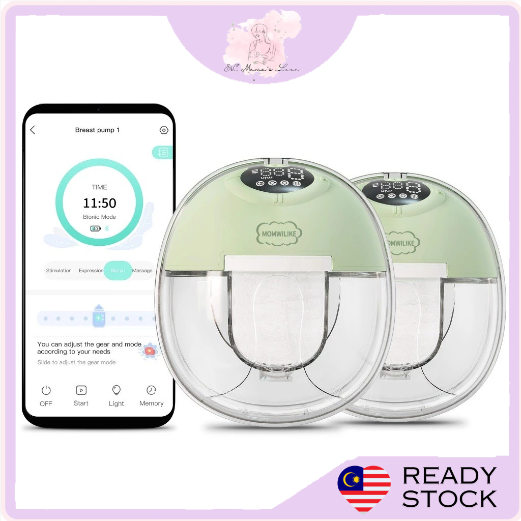 READY STOCK Momwilike Smart Apps Wearable Breast Pump handsfree breastpump pumpsusu
