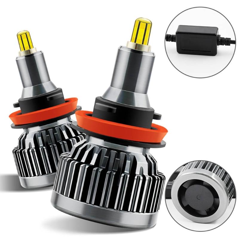 2pcs Bóng Đèn Pha nâng cấp 360 độ H7 bóng đèn LED 60W Bộ dụng cụ chuyển đổi sáng