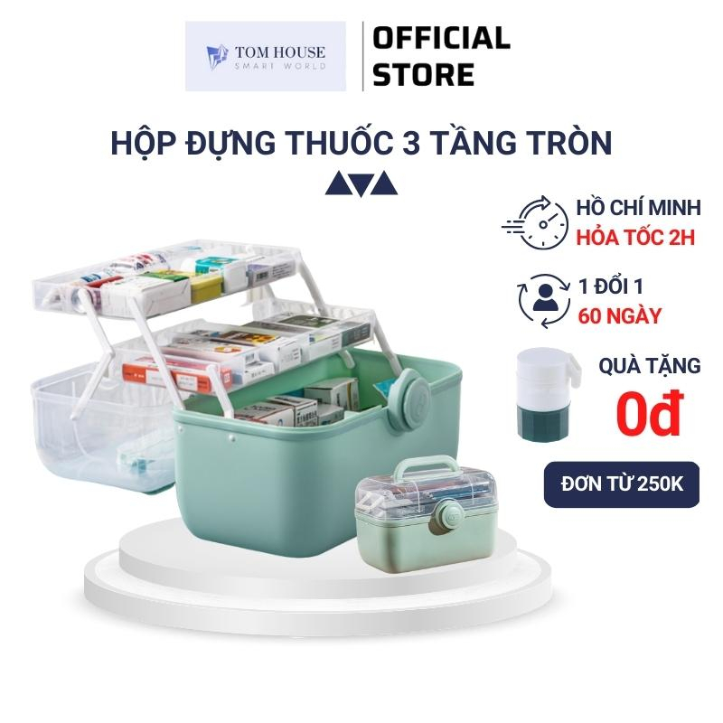 Hộp đựng thuốc gia đình 3 tầng hộp y tế phân loại thuốc tomhouse cỡ lớn siêu tiện dụng