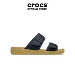 Dép Xăng Đan Nữ Crocs Brooklyn Buckle Low Low - Black/Tan - 211215-00W