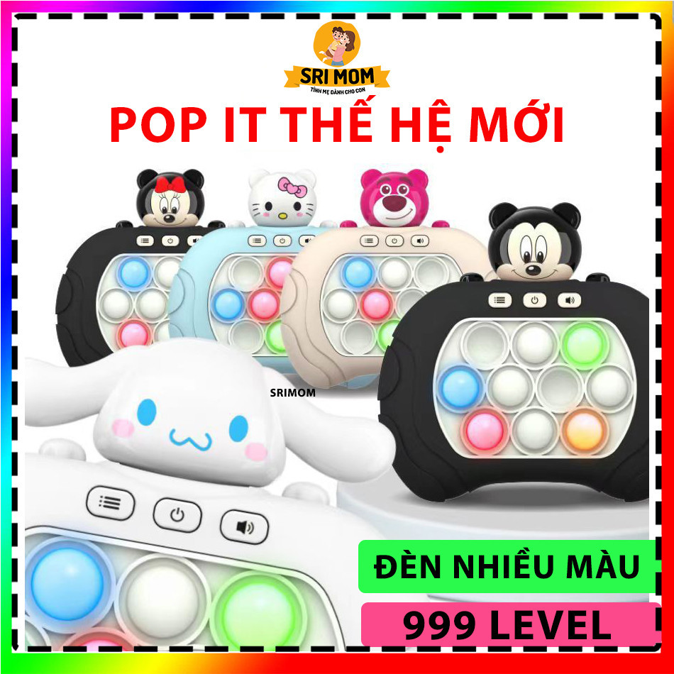 Pop it điện tử thế hệ mới ĐÈN LED NHIỀU MÀU, máy chơi game SPEED PUSH 999 LEVEL có đèn nhạc luyện tay mắt phù hợp cho bé