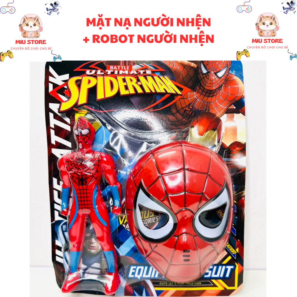 Đồ chơi Bộ mặt nạ siêu nhân nhện spiderman  1 mặt nạ và 1 spiderman