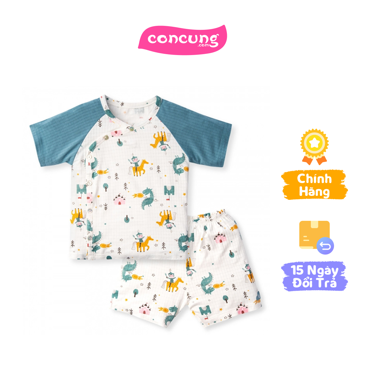 Bộ tính năng ngắn Chống muỗi, HT Hiệp Sĩ Animo VĐ523004 (3-6M,Xanh lá)