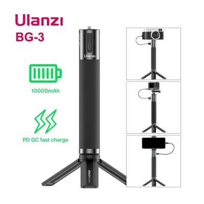 ULANZI BG-3 10000mAh Powerbank Power Hand Grip Charger Stick + Tripod Stand for Phone / GoPro / Insta360 / DJI OSMO POCKET ACTION Camera