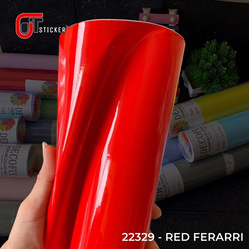 Skotlet red ferarri pastel glossy sticker scotlite merah pastel premium color vinyl Harga 12,268 rupiah*Gratis Ongkir