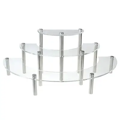 3-Tier Clear Acrylic Semicircle Round Cupcake Dessert Display Stand