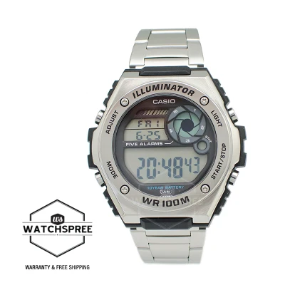 [WatchSpree] Casio Digital Stainless Steel Strap Watch MWD100HD-1A MWD-100HD-1A
