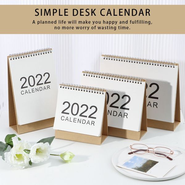 【COD&Hàng sẵn sàng】2022 Lịch cuộn dây để bàn đơn giản Hàng ngày Công cụ lập kế hoạch hàng tháng cho Nhà và Văn phòng