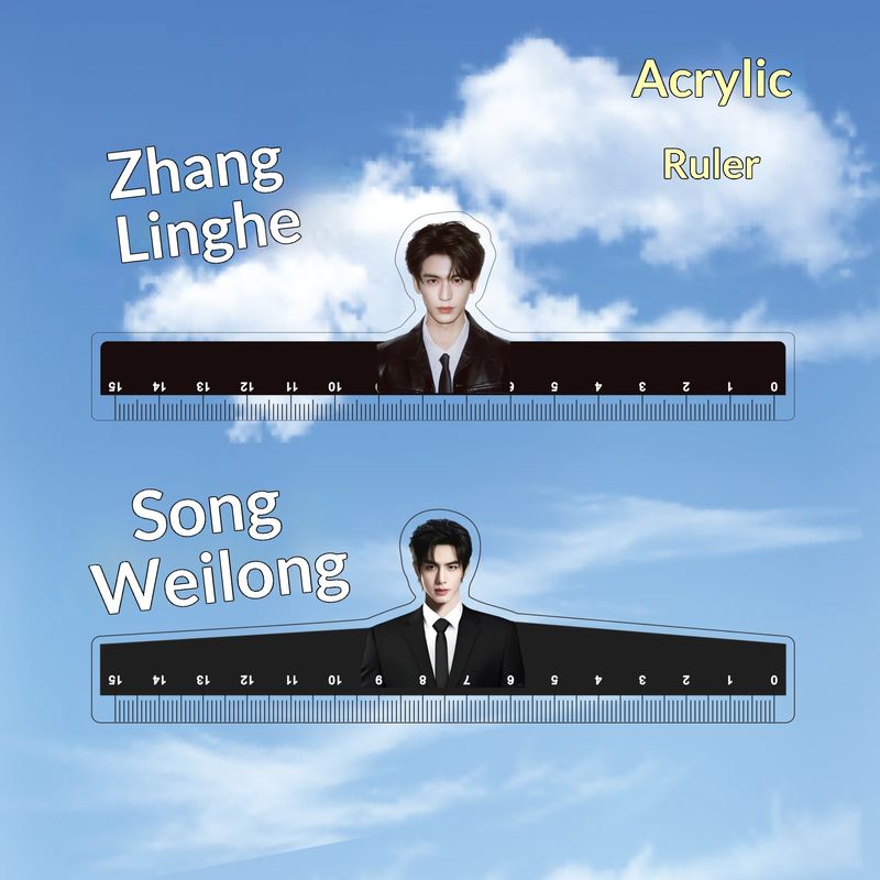KUNOISE ไม้บรรทัด Zhang Linghe Song Weilong ไม้บรรทัดอะคริลิกไหล่กว้างเครื่องมือวัดมูลค่าสูงสำหรับนักเรียน