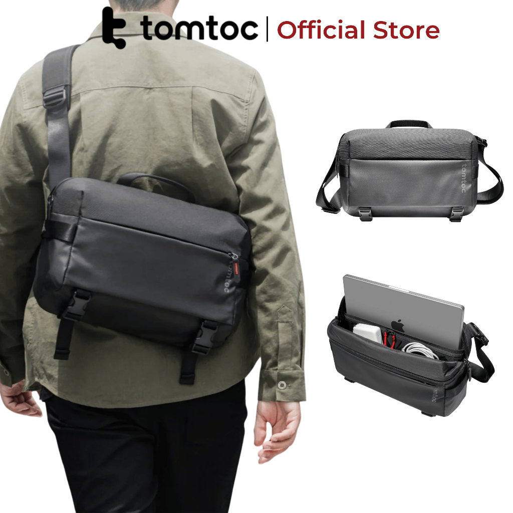 Túi đeo chéo Tomtoc Lightweight Sling Bag 13 inch/14 inch T21 chính hãng, nhiều ngăn, kháng nước