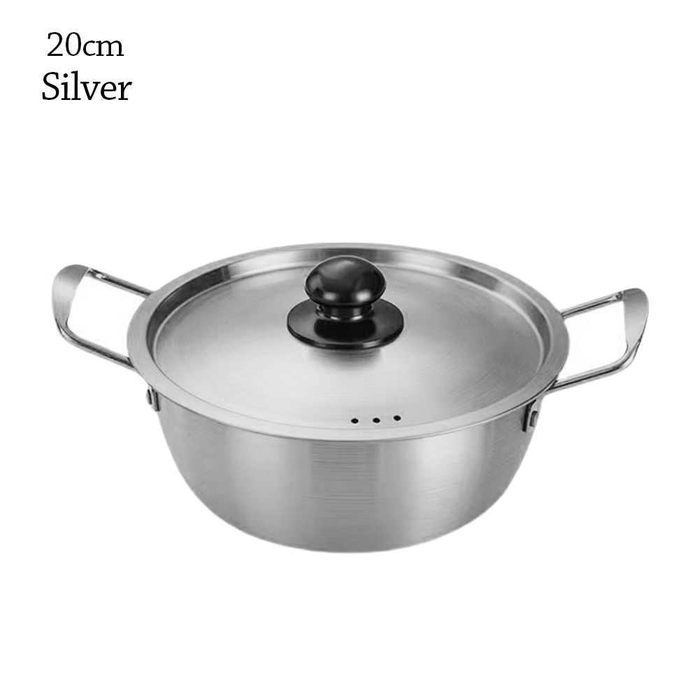 ELECTRONIC CIRCUIT Thép không gỉ Nồi mì ramen mini có nắp Lẩu  Mạ vàng Nồi súp Dụng cụ nấu ăn cắm trại - 2