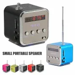 Portable Mini Radio Mini Pocket Radio Portable Mini Speaker with Bluetooth Wireless Music Player and Fm Radio Rechargeable Stereo Sound Digital Display Speaker