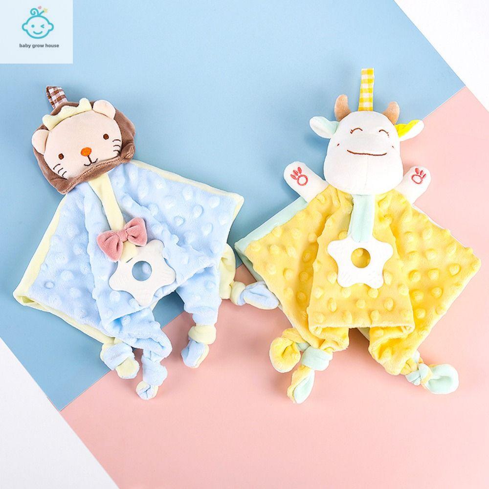 SFFGF Gấu Voi Đồ chơi treo cũi Thỏ hoạt hình Đồ chơi giường Đồ chơi huấn luyện khả năng nắm bắt Đồ chơi nhồi bông vải lông Búp bê an ủi Khăn thoải mái Búp bê ngủ cho bé