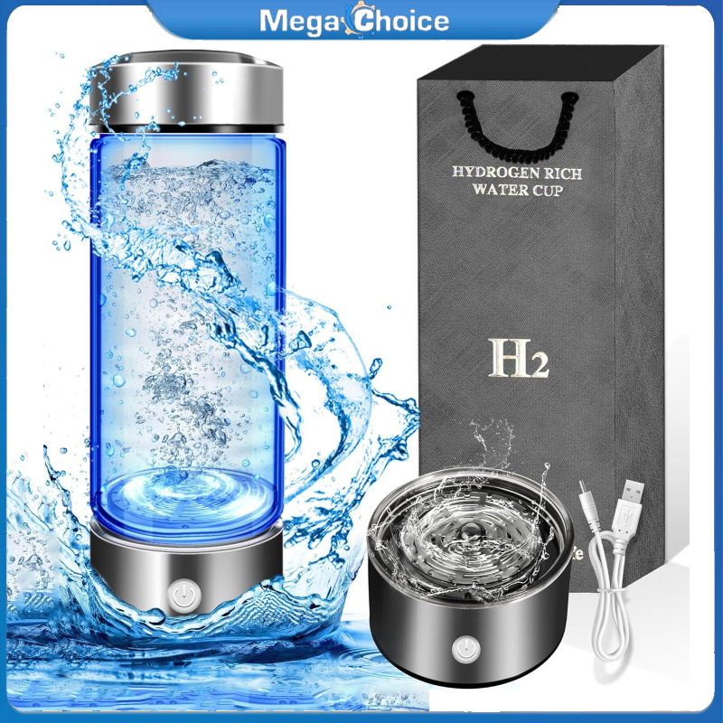 MegaChoice 420ml Hydrogen Water Bottle, 3Min Quick Electrolysis, 1600ppb Hydrogen Water Ionizer Machine, USB Rechargeable, For Office, Travel And Daily Drinking ราคา 730 บาท*ส่งฟรี