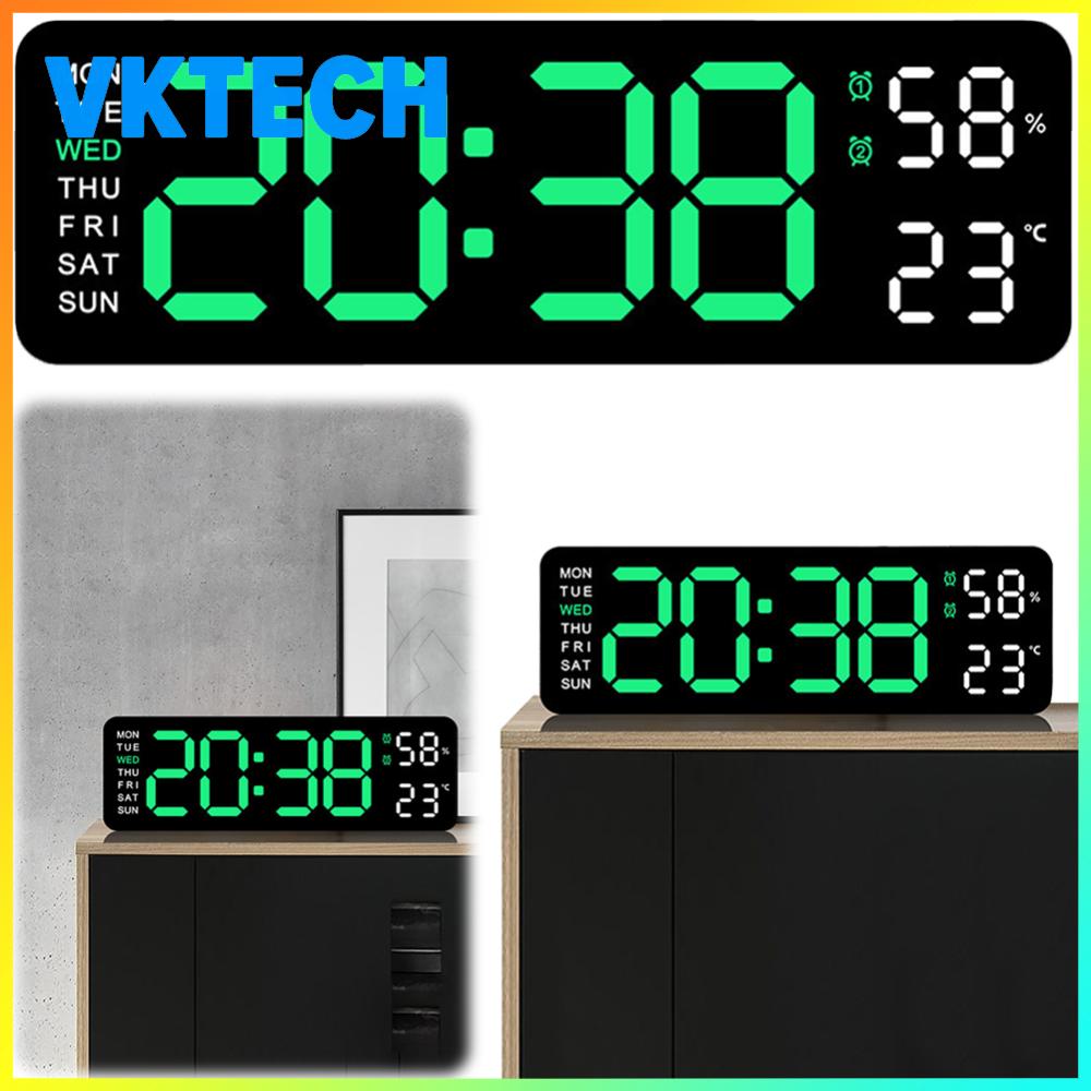 Digital Alarm Clock Electronic Wall Clock Temperature/Date USB Charging Bedside Alarm Clock Dual Alarm Clock for Bedroom ราคา 219 บาท*ส่งฟรี