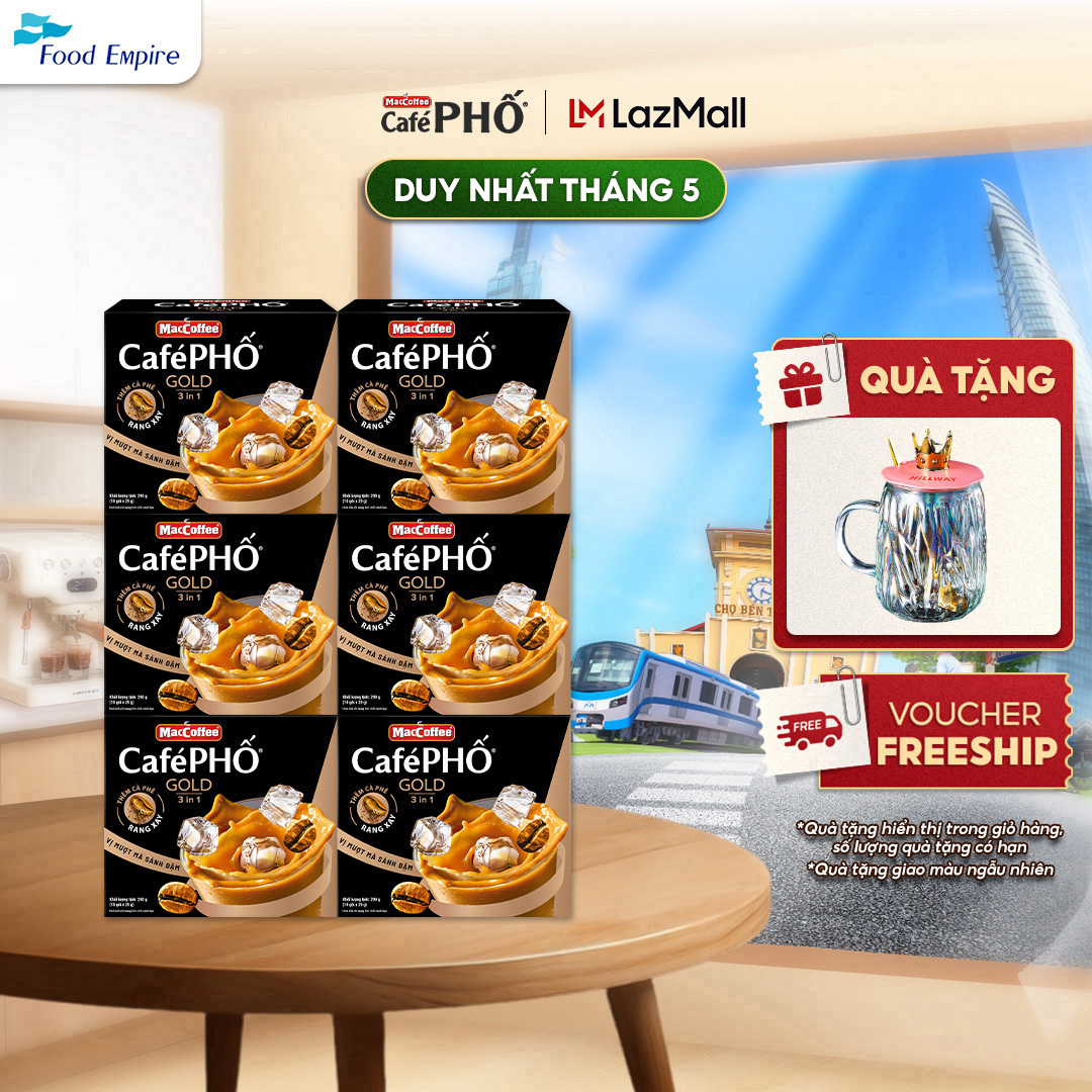 Combo 6 Hộp cà phê Phố sữa đá GOLD - MacCoffee (hộp 10 gói x 28g)