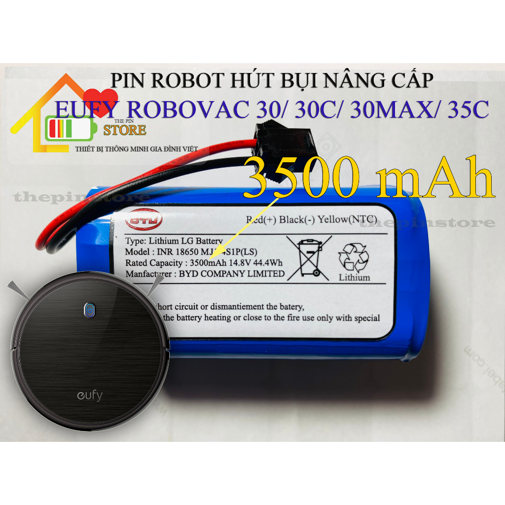 Pin robot hút bụi nâng cấp eufy robovac 30/ 30c/ 30max/ 35c