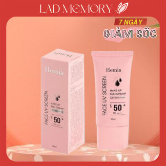 Kem chống nắng HEMIA Face UV Screen SPF 50+ PA++++ 50ml Hàn Quốc nâng tone trắng da kiềm dầu, độ bám da lâu