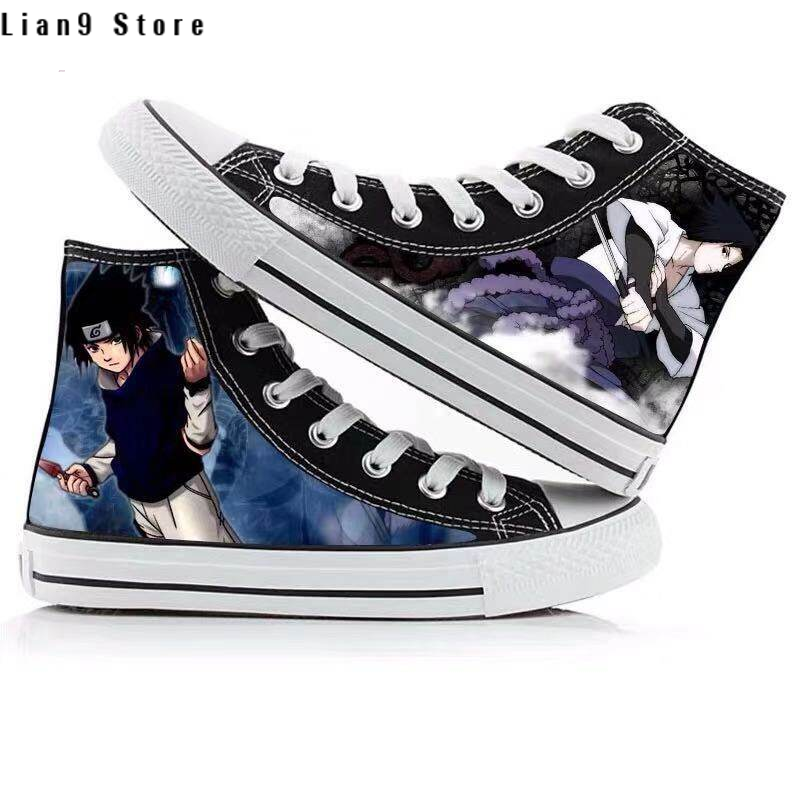 Lian9 Store Naruto gày Sneaker vải bố Giày Anime cổ cao đơn giản nam