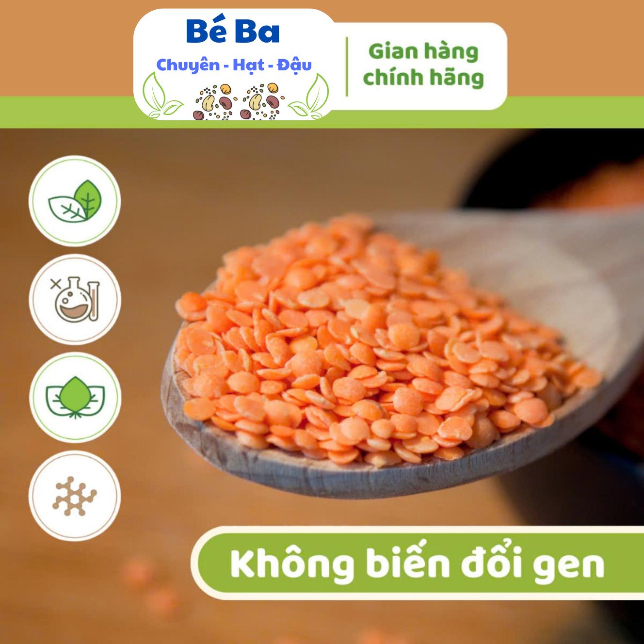 Đậu lăng đỏ hữu cơ 1kg CANADA tách vỏ (không biến đổi gen)