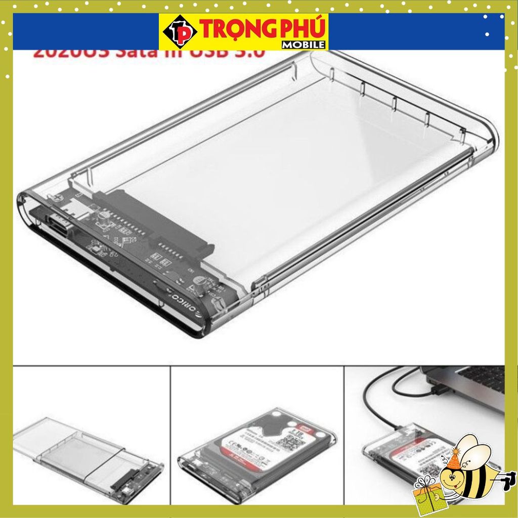 Hộp ổ cứng di động trong suốt 2.5 HĐ 2020U3 Sata III USB 3.0 - CH2