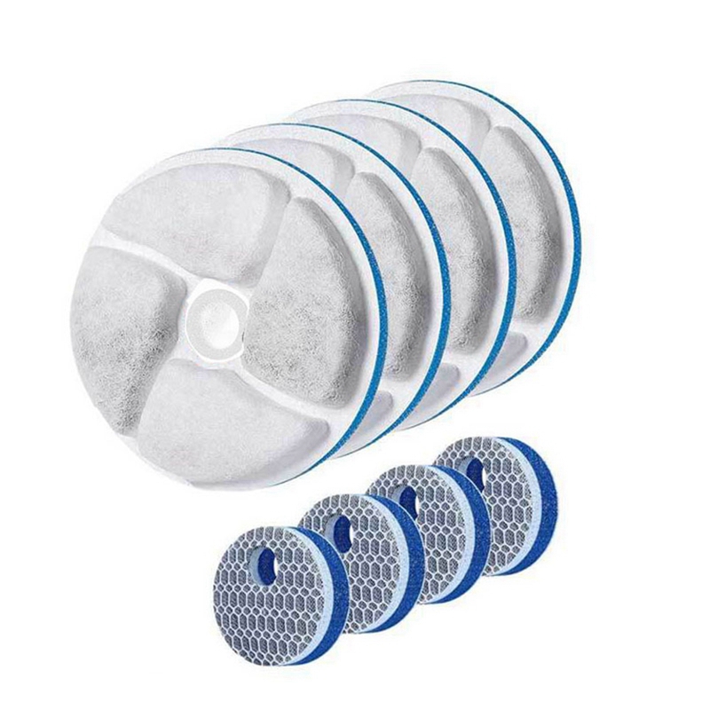 4 Sets Replacement Activated Carbon Filter for Stainless Steel Cats Water Fountain Resin Water Purification Filters
