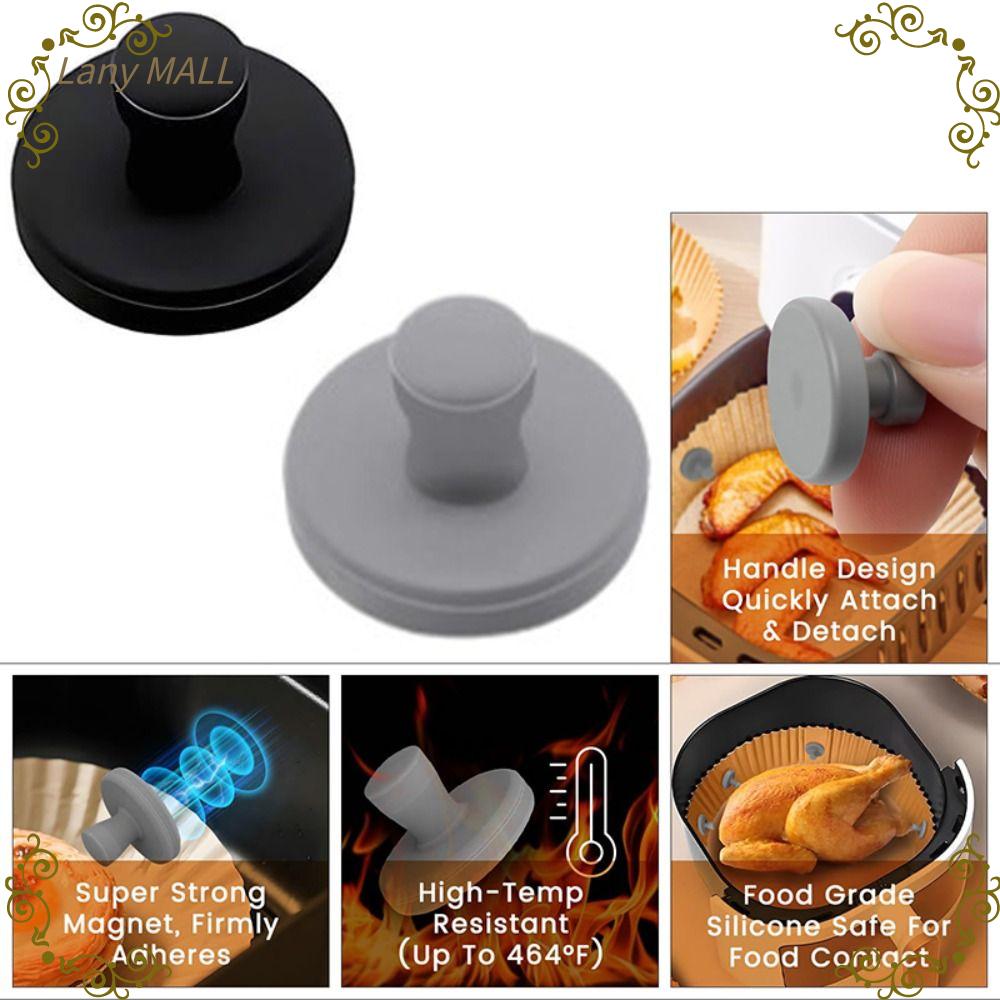 LANY MALL 1PC Khóa an toàn Khóa silicone cho nồi chiên không khí Chịu nhiệt Ngăn ngừa cháy cho nồi chiên không khí Có thể tháo rời Kẹp cho nồi chiên không khí Phụ kiện nồi chiên không khí