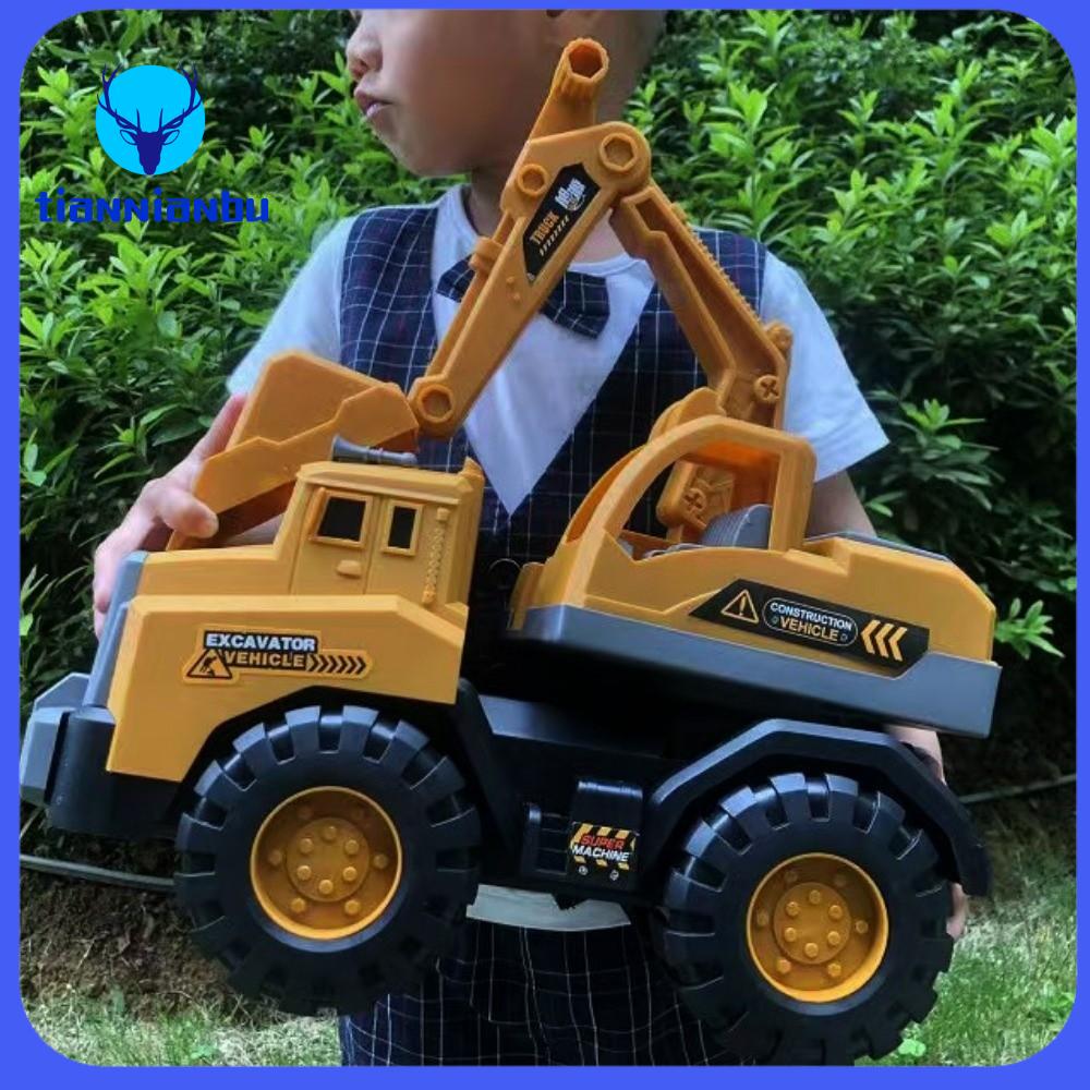TIANNIANBU Chống va đập Đồ chơi xe vận tải kỹ thuật Nhựa 4 Kiểu Dáng Máy , máy xúc, máy ủi  Bộ sưu tập quà tặng cho trẻ em Mô hình đúc  loại dành cho bé trai