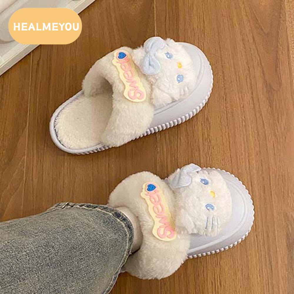 HEALMEYOU การ์ตูนอะนิเมะ รองเท้าแตะแมวคิตตี้ แฟชั่นสไตล์ญี่ปุ่น คาวาอิ รองเท้าแตะผู้หญิงหนา พื้นรองเท้าหนานุ่ม กันลื่น รองเท้าแมวบ้าน KT ผู้หญิงผู้หญิงผู้หญิง ราคา 344 บาท*ส่งฟรี