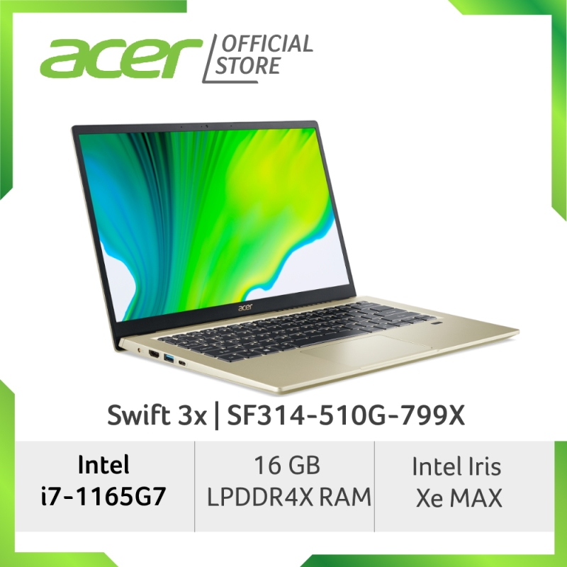Acer Swift 3x SF314-510G-799X/SF314-510G-71P6 laptop with LATEST 11th Gen Intel Core i7-1165G7 processor and Intel Iris Xe MAX graphics