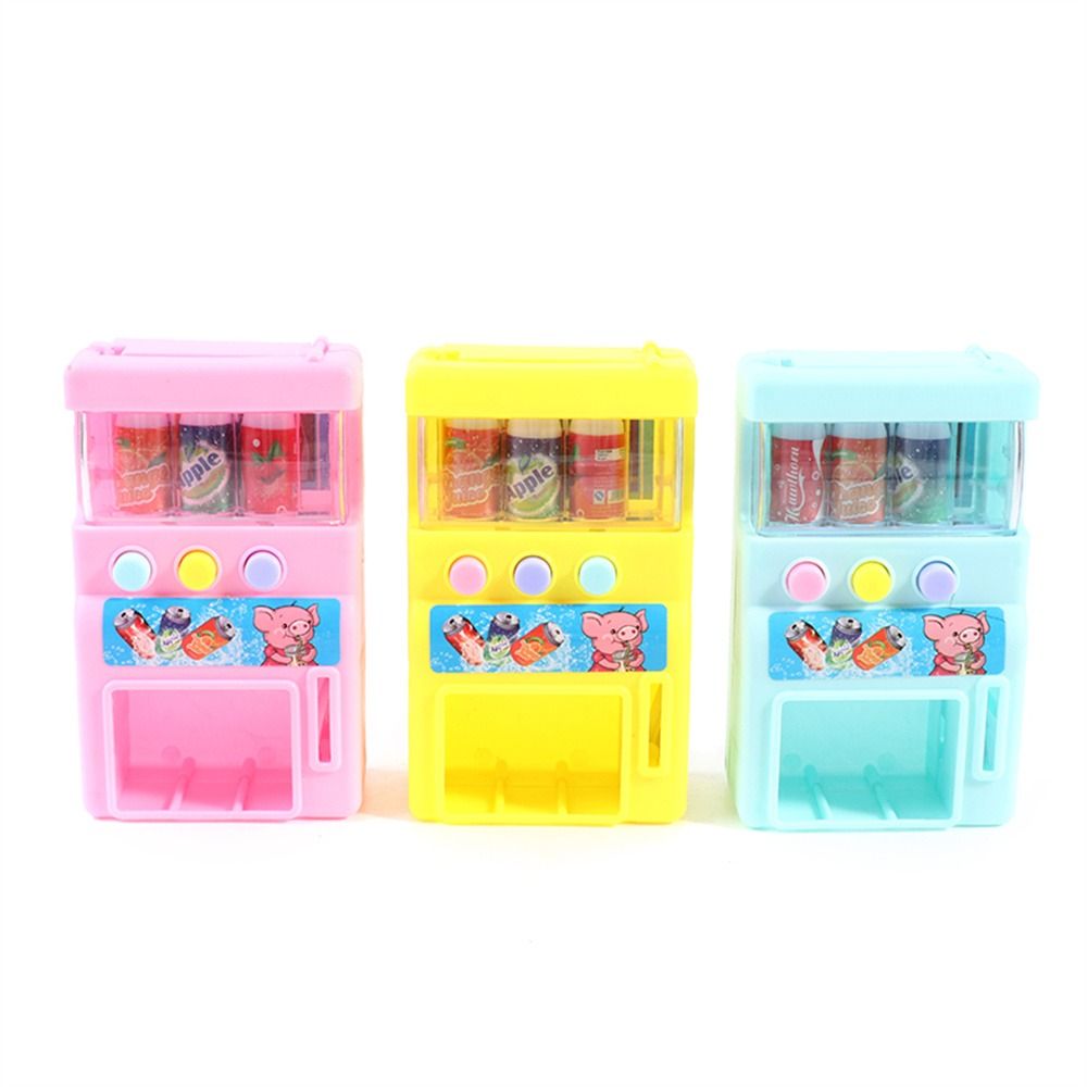 PARCEL Thu nhỏ 1/12 Dollhouse Nhà Búp Bê Búp bê Trang Trí Nội Thất Giả vờ Chơi Giả vờ Chơi Đồ Chơi Đồ chơi Mô Hình Tự-Dịch vụ Bán Hàng Tự Động Máy Với Mini Tiền Xu Đồ Uống Mô phỏng Máy Bán Hàng Tự Động Chơi Đồ chơi