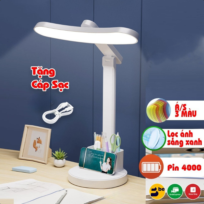 Đèn học để bàn chống cận cao cấp Phím cảm ứng 3 chế độ ánh sáng pin dung lượng lớn