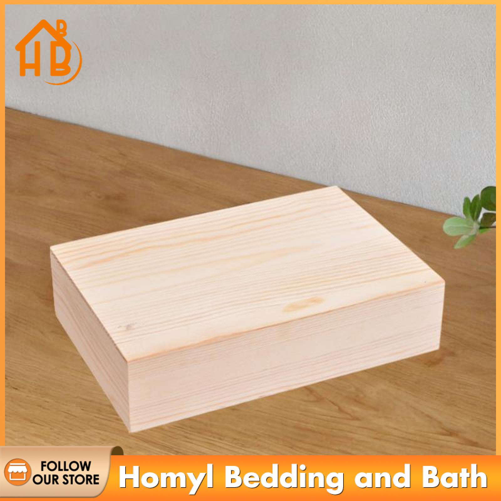 Homyl Wooden Storage Box Jewelry Box Sturdy Decorative Multifunctional Container Dustproof Wood Storage Box with Lid for