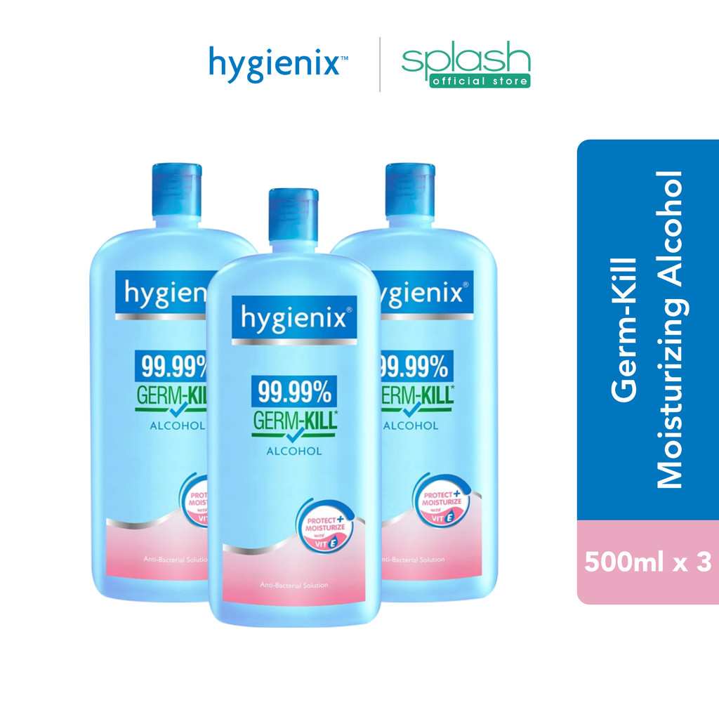 Hygienix Germ-Kill Antibacterial Alcohol with Moisturizer 500ml - Set of 3