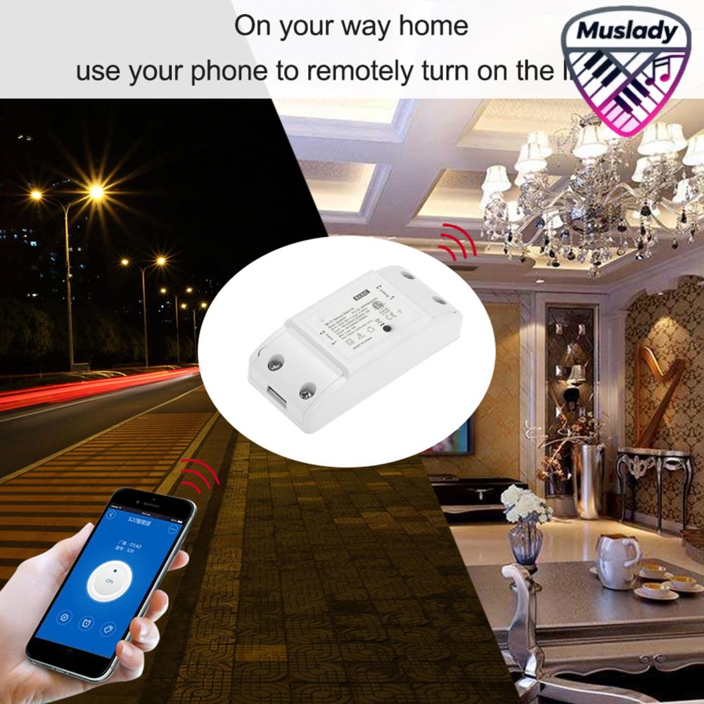 MUSLADY สวิตช์ Wifi พื้นฐานทำงานร่วมกับ Alexa สำหรับ Home Timer 10A/2200W สวิตช์ระยะไกลไร้สายสำหรับ Android/IOS APP Control สำหรับเครื่องใช้ไฟฟ้า Universal Smart Home Automation โมดูล ราคา 421 บาท*ส่งฟรี