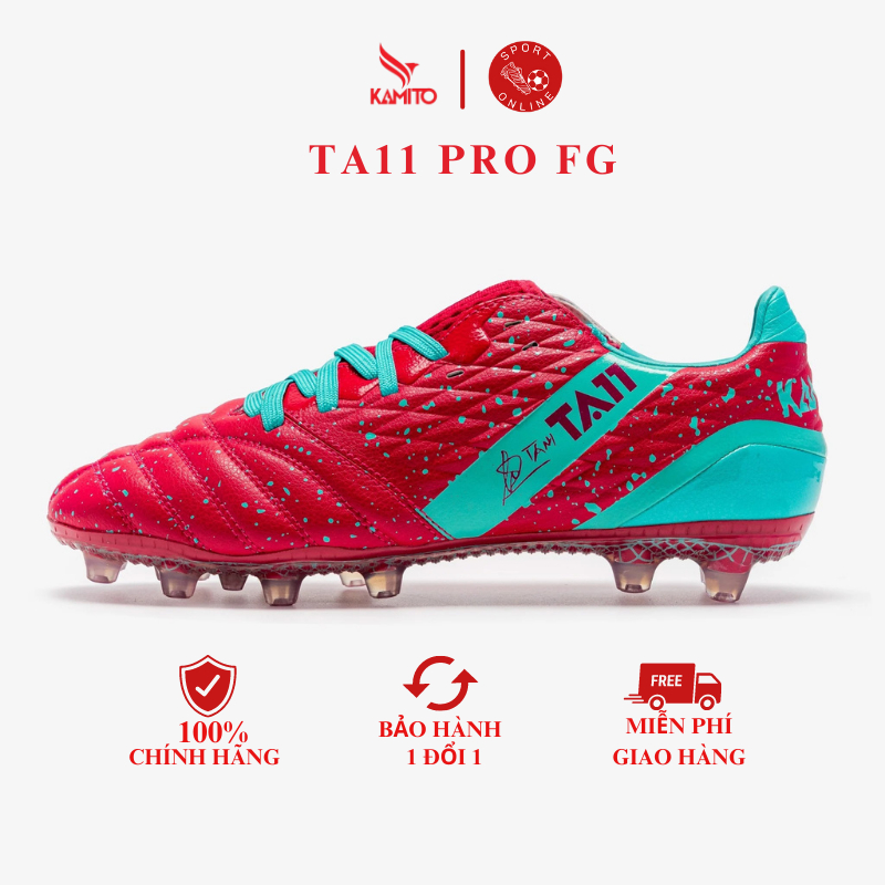 Giày đá bóng Kamito TA11 Pro đinh cao FG lưỡi gà liền dệt kim ôm chân, chuyên dụng sân cỏ tự nhiên