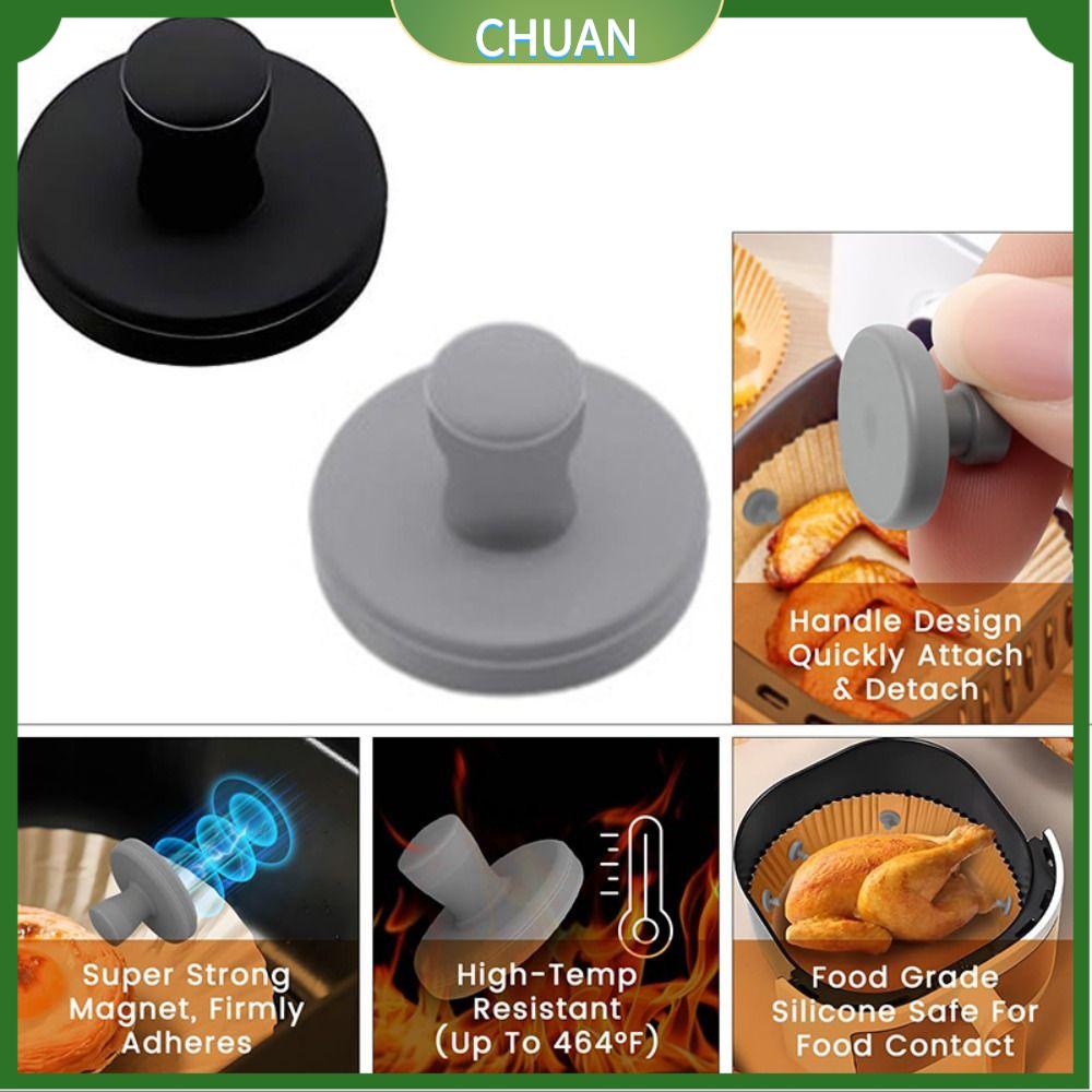 CHUAN 1PC Khóa an toàn Khóa silicone cho nồi chiên không khí Ngăn ngừa cháy Chịu nhiệt cho nồi chiên không khí Di động Có thể tái sử dụng Kẹp cho nồi chiên không khí Phụ kiện nồi chiên không khí