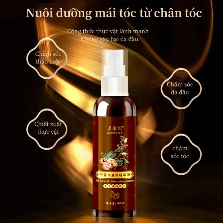 Hàn Quốc xịt đen tóc làm đen tóc hà thủ ô tóc bạc chuyển sang màu đen 100ml tóc bạc sớm tóc bạc chuyển đen nhanh chóng có hiệu quả dưỡng ẩm tóc
