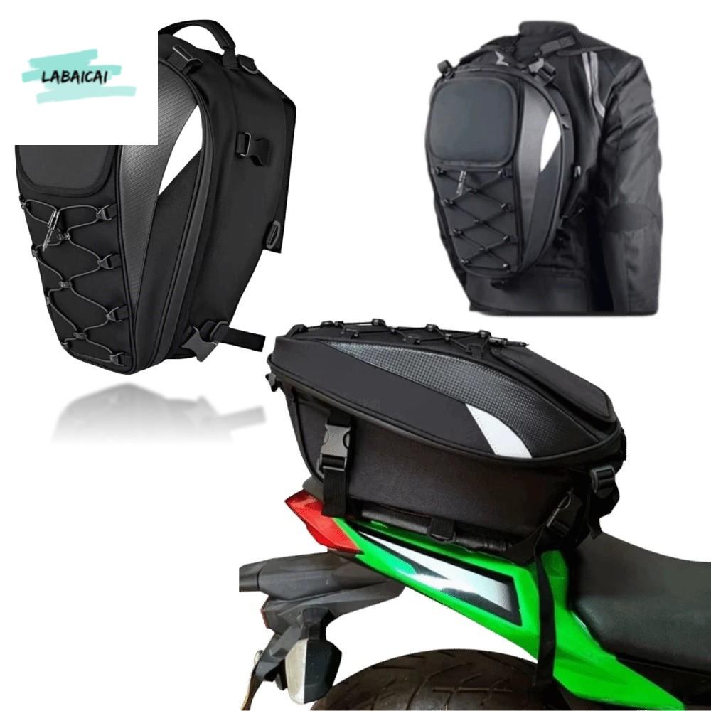 LABAICAI Chống thấm nước Túi đuôi xe máy Vải Oxford Phản quang Ba lô Rider Đa chức năng Có thể mở rộng Túi đựng đồ phía sau xe máy Phụ kiện cho người đi xe đạp Giá 664,312 Đồng*Miễn phí vận chuyển